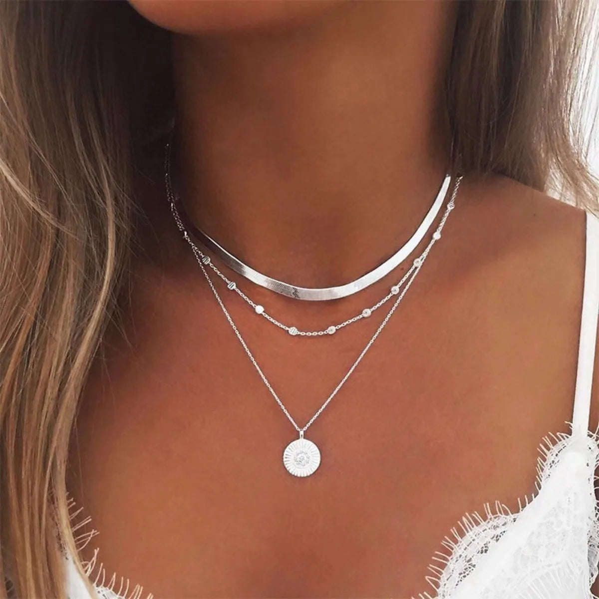 SilverLayer Trio Necklace
